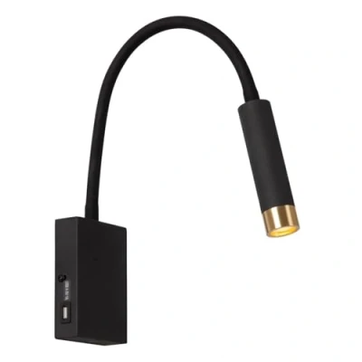 Image de Lucide Alec applique murale avec port USB 8 x 34 65 cm 3W LED incl noir