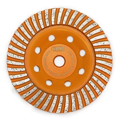 Image de Disque de meulage surface coupe diamant, BGTEC 1 pièce 125mm Turbo Row diamant en béton avec filetage M14 pour meuleuse d&#039;ange, polissage et nettoyage