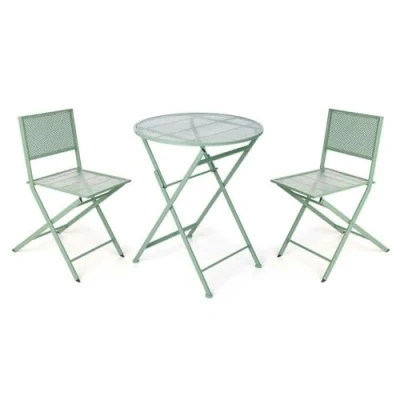 Image de Ensemble de Table IBERGARDEN 2 Chaises Vert Rectangulaire Places