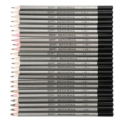 Image de Ensemble de Crayons en graphite, 24 pièces non toxiques Sketch Art à dessin graphite 9H 14B