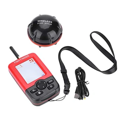 Image de Détecteur De Poisson sans Fil Sonar, Capteur Sonar 100m Fishfinder Ecran LCD Profondeur Echo Sondeur Fish Finder Accessoire