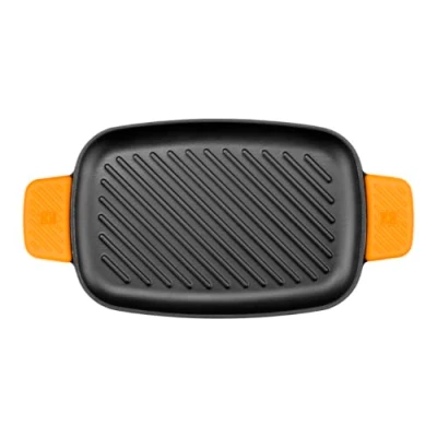 Image de BRA Efficient Iron Plancha sans Rainures, Noir,Fonte Émaillé 35 cm, Compatible avec Toutes Sources de Chaleur (Induction Incluse)