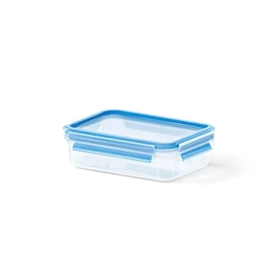 Image de EMSA 508539 Boîte alimentaire rectangulaire avec couvercle, 0.8 Litre, Transparent/bleu, Clip &amp; Close