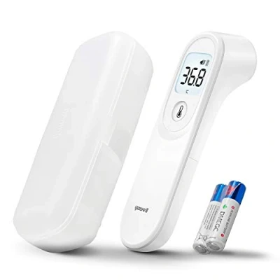 Image de yuwell Thermomètre Frontal infrarouge Sans Contact pour Enfants Bébé et Adultes, Thermomètree Médical avec Lecture Instantanée Précise Alarme de Fièvre, Boîtier Rangement Inclus