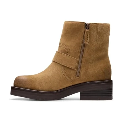 Image de Clarks Rebelle Buckle Bottines à plateau, Femme, Taille: 39, Walnut Suède