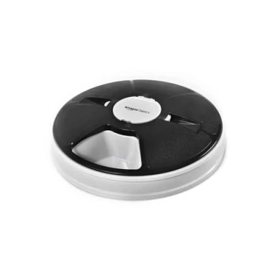 Image de Amazon Basics Gamelle/distributeur de nourriture pour animaux compagnie, programmable dans le temps Chien 6 portions, noir