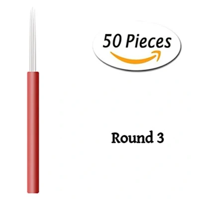 Image de Xiaoyu rond microblading aiguilles, aiguille manuelle fog needle eyebrow tatouage stylo pour le maquillage permanent, 50PCS, 3R