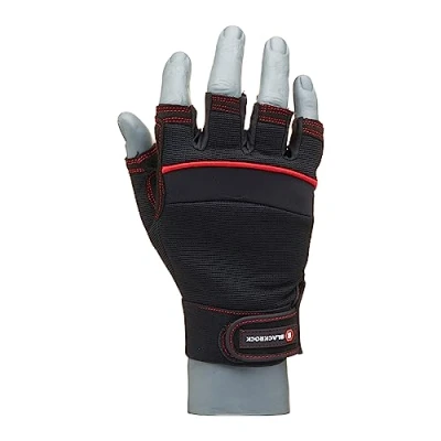 Image de Roche Noire Mitaines Machine Travail Gants Pouce Index Fore sans Doigts Main Protection Taille Unique Noir Macine Gants, One Size