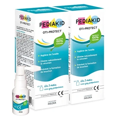 Image de PEDIAKID Oti Protect Spray Auriculaire Hygiène de l&#039;Oreille Dès 3 Mois Aide à Éliminer l&#039;Excès Cérumen Prévient la Formation Bouchons Ingrédients 100% Naturels Lot 2