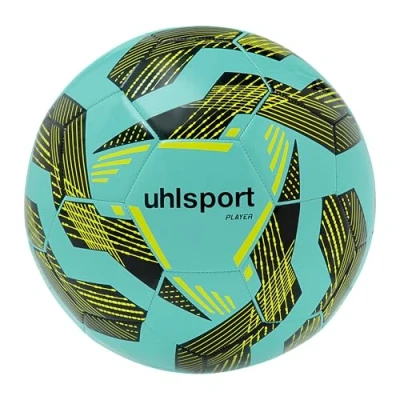 Image de uhlsport Player Football Jeunes et Adultes, Vert/Noir/Fluo Jaune, 5