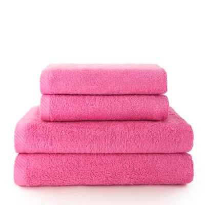 Image de Top Towel Plus Lot de 2 Serviettes Toilette et Bain ou Douche 100% Coton 400 g/m² Fraise
