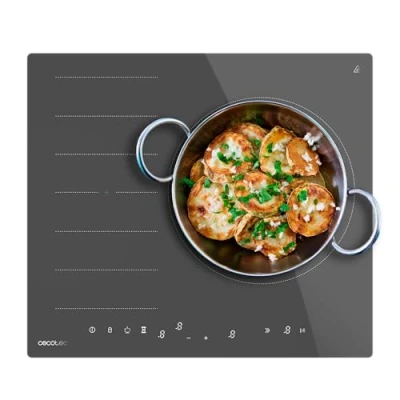 Image de Cecotec Plaque Induction Avec Zone Flex et Extra Large De 32 cm Bolero Squad I 3600 FullFlex Grey. à Induction, Contrôle Tactile, Fonction Keep Warm, Kid Lock minuterie