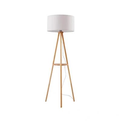 Image de Lindby lampe sur pied Adamio, Ø 45,5 cm, blanc, textile, Tripod