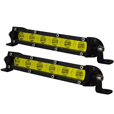 Image de Willpower 2x Barre LED 18cm 30W Ambre Jaune Une Rangée Projecteur 12V 24V Phare de Travail Etanche 6000K Lumineuse Voiture 4x4 Bateau Camion Tracteur Offroad SUV