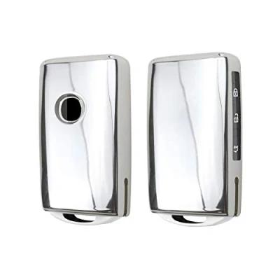 Image de CDEFG Coque de Clé Voiture Compatible avec Mazda3 CX 30 5 8 2020 2021 2022 2023 2024 TPU Protection Porte Clef Télécommande Boutons Accessoire (Argenté)
