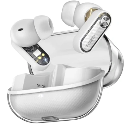 Image de TOZO Crystal Pods Ecouteurs Bluetooth sans Fil, 5.4 Hybride ANC IA Appels Mode de Jeu ORIGX 2.0 EQs 35H Lecture Chargement Rapide USB C IPX5 Blanc