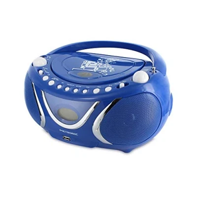 Image de Metronic 477132 Radio / Lecteur CD MP3 Portable Square avec Port USB Bleu Foncé