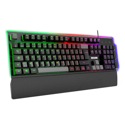 Image de AKUMA Shonen K02 Clavier Gamer AZERTY Français 105 Touches Filaire USB, Rétro Éclairage LED RGB PROGRAMMABLE Repose Poignet MAGNETIQUE 26 Anti ghosting Gaming pour PC/PS4/PS5