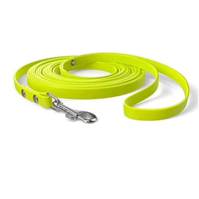 Image de 15m de Laisse à Pister, Chien, dragonne, Jaune Fluo, Extra étroite, résistante la saleté et l&#039;eau