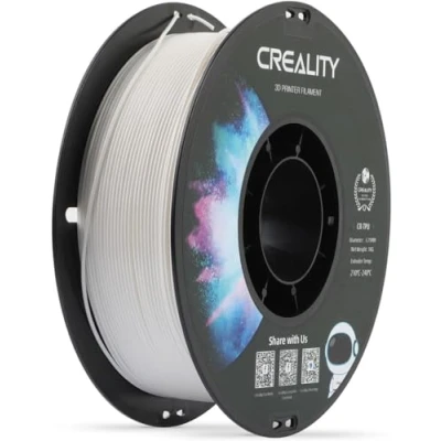 Image de Creality CR TPU Filament 1.75mm (Blanc), 1KG Bobine de Haute Résilience, Matériau Adhésif Doux Élastique, pour Imprimante 3D FDM