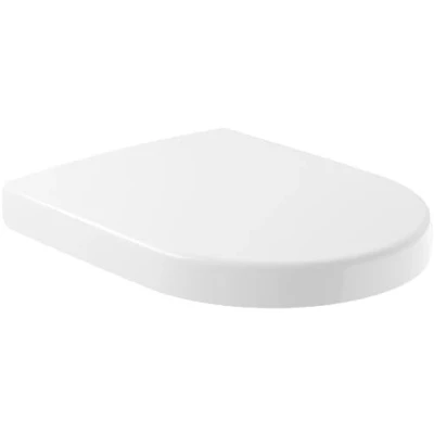 Image de abattant WC Villeroy &amp; Boch Subway 2.0, d&#039;une largeur confortable, siège amovible en duroplast incassable, pièce de rechange d&#039;origine WC, forme D, blanc alpin, brillant