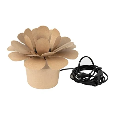 Image de Décopatch HD075C Une Lampe à personnaliser Support lotus en papier mâché décorer Branchement électrique inclus Dimensions : 26x26x20cm