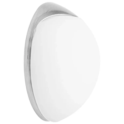 Image de WAGNER Butoir de porte à VISSER ou COLLER au mur diamètre Ø 38 x 15 mm, corps en zinc moulé sous pression, aspect acier inox, protection caoutchouc blanc, matériel montage inclus 15513011