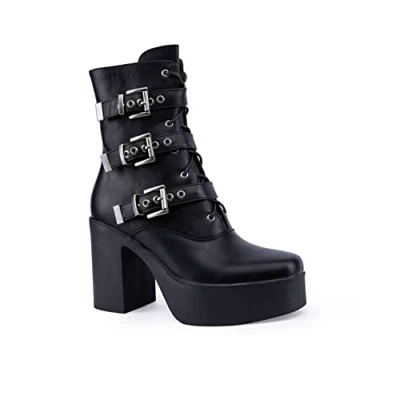 Image de LAMODA Bad Idea, Bateau de Cheville Femme, Black PU, 41 EU