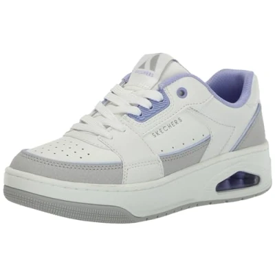 Image de Skechers Sport UNO Court Baskets basses, Femme, Taille: 36, White/lavender cuir et imitation de