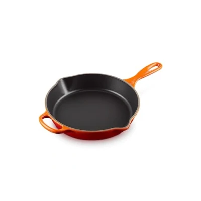 Image de Le Creuset Skillet profond en fonte émaillée Signature avec poignée d&#039;assistance et deux becs verseurs, 26 cm, 2 litres, Volcanique, 20187260900422