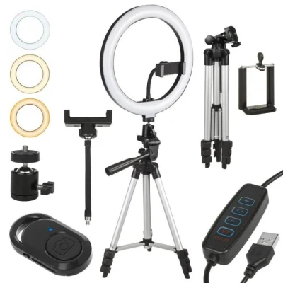 Image de Anneau+Lumineux+%C3% A0+%C3% A9clairage+LED+MacLean+10%22+avec+trepied