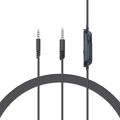 Image de Yaowanguan Fil de câble contrôle volume en ligne remplacement pour casques jeu ASTRO A10/A40/A30/A50/A40TR (1m/3,3pieds, noir)