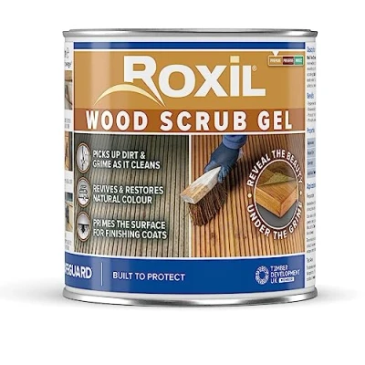 Image de Roxil Acide oxalique 1 litre Gel Nettoyant pour bois à base d&#039;acide raviver les meubles d&#039;extérieur et terrasses, restaurer la couleur le grain du