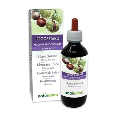 Image de Marronnier d&#039;Inde (Aesculus hippocastanum) écorce et graines Teinture Mère sans alcool Naturalma Extrait liquide gouttes 200 ml Complément alimentaire Végétalien ou végan