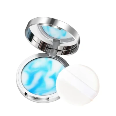 Image de Baorder Poudre pressée pour le visage de contrôle l’huile,Poudre fixatrice gelée compacte naturelle,Sans poudre,Doux la peau,Minimise les ridules des pores,Longue durée,Léger Imperméable