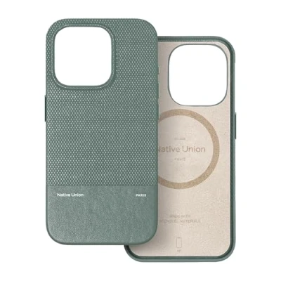 Image de Native Union Étui (Re) Classique 3.0 Compatible MagSafe avec Aimants Intégrés Matériaux Résistants &amp; Recyclés Ultra Durable Protection Antichute de 1,8 m pour iPhone 16 Pro (Vert Ardoise)