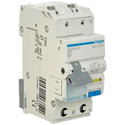 Image de Hager ADS910D FI Leistungsschutzschalter 1P+N 6kA B 10A 30mA Typ A QC
