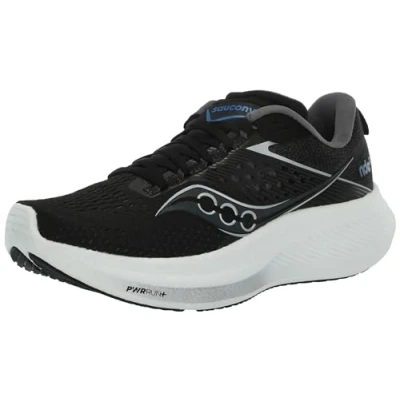 Image de Saucony RIDE 17 Chaussures de running neutres, Femme, Taille: 37, Black/white Tissu / matière synthétique