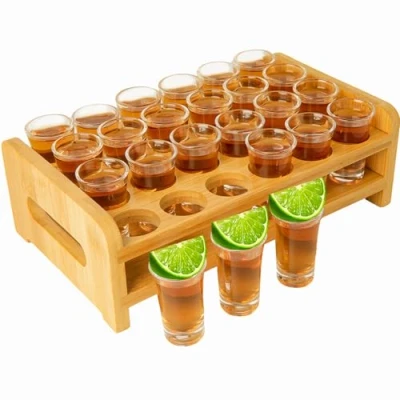 Image de Supwinnet MJ 24 15 Lot de verres à shot ml, base épaisse en verre transparent pour fête, club, bar, dégustation spiritueux