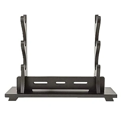Image de Songying Porte épée Support Cintre D&#039;épée Samouraï Présentoir Katana Stand, Samurai Épée Noir, 3 Couches