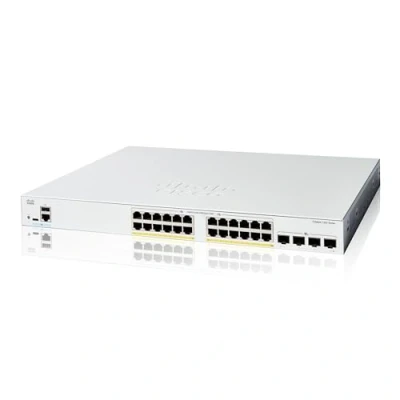 Image de Cisco Commutateur Intelligent Catalyst 1200 24FP 4X, 24 Ports GE, PoE complète, SFP+ 4x10GE, Garantie limitée à Vie (C1200 4X)