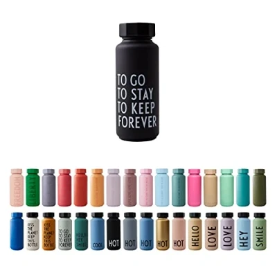 Image de Design Letters Gourde Isotherme Bouteille 500 ml TO GO d&#039;eau en Acier Inoxydable thermos Reutilisable Chaud de 12 Heures &amp; du Froid Jusqu’à 24 Potable sans BPA