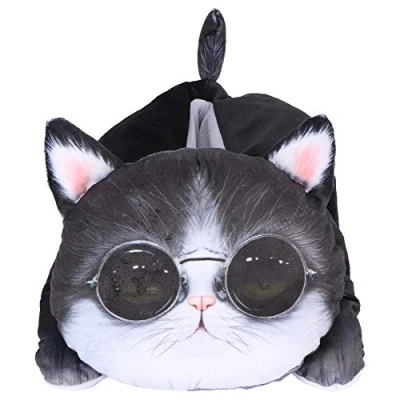 Image de Omabeta boîte à Mouchoirs Distributeur de Animal Mignon 3D Chat et Chien en Forme Voiture Dessin Animé Suspendu Porte pour la Décoration Maison(Glasses Cat)