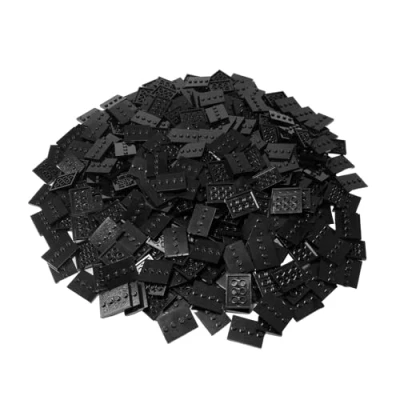 Image de LEGO Parts: Tile, Modified 3 x 4 with Studs in Center Minifigure Display Base Collector Series (Black) by