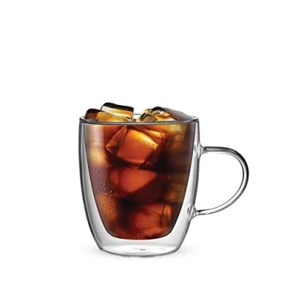Image de Bialetti Set 2 Verre Double Wall Capri, 350ml, Isolation Thermique, Borosilicaté