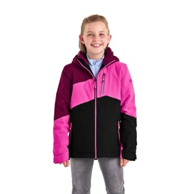 Image de Killtec Fille Ksw 166 Grls Jckt Veste De Ski/veste Fonctionnelle Avec Capuche Amovible Et Pare neige, Framboise, 128 EU