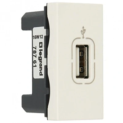 Image de Legrand 078761 Mosaic USB 2.0 Prise, Femelle à Visser, 1 Module, Blanc