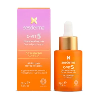 Image de Sesderma C Vit Sérum Liposomal 5 Vitamines Peau Hydratée et Radieuse Antioxydant Premiers Signes de Vieillissement Pigmentation Soins Professionnels 30 ml