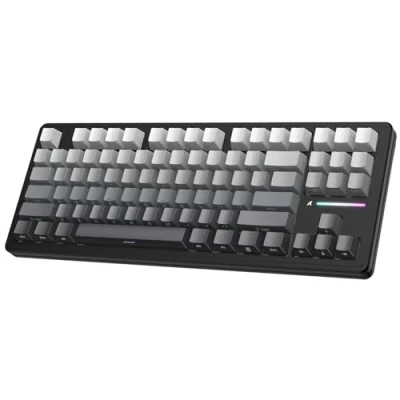 Image de ATTACK SHARK M87PRO Clavier De Jeu Mécanique sans Fil Tkl, BT5.0/2.4G/USB C Filaire, RGB à Échange Chaud, Disposition Américaine, Impression Latérale Dégradée Nuit Au Clair Lune