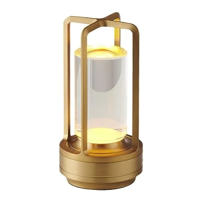 Image de OBEST Lampe de Table Sans Fil,Lampe fil Rechargeable USB,3 Luminosité Réglable Blanc Chaud,Lampe d&#039;éclairage décoratif 2600mAh,Lampe Lecture élégante